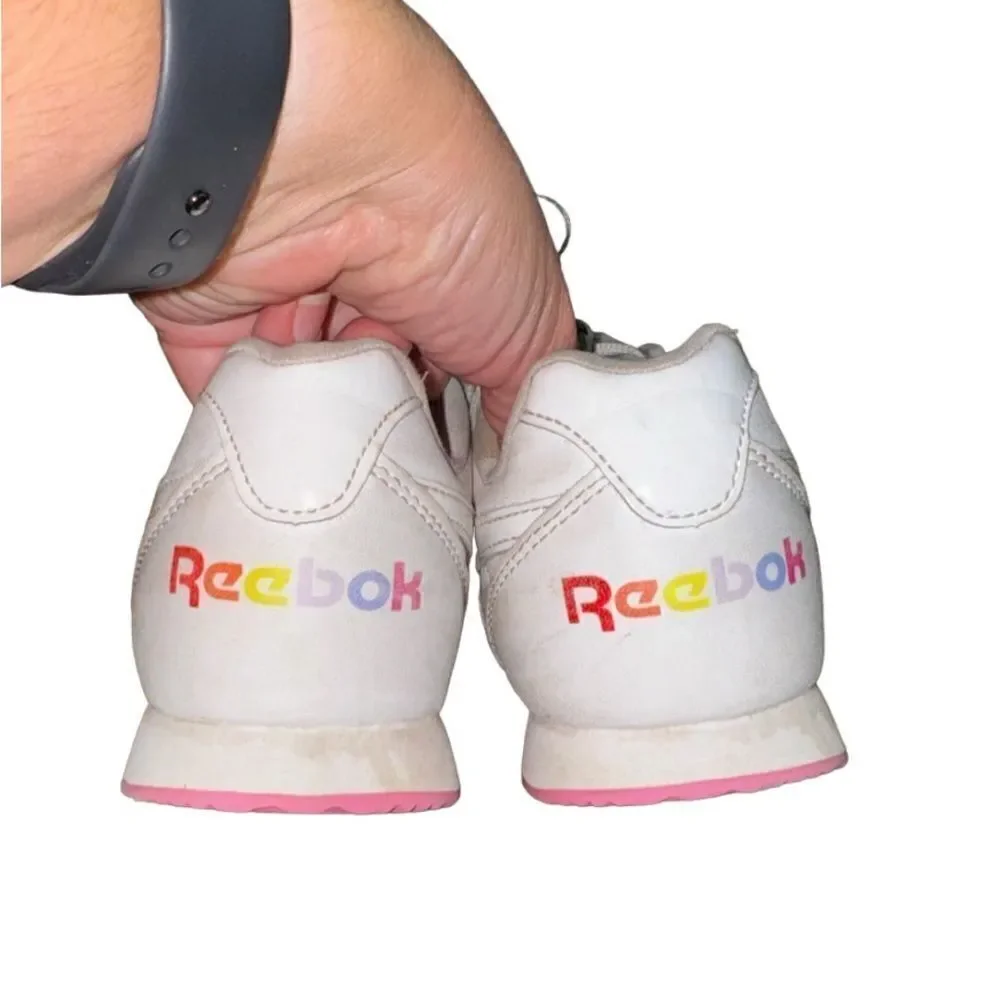 Reebok Royal CL Rainbow Sole Sneaker Tennis Shoes - Size 2 Kids